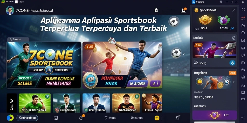 Tampilan antarmuka menarik saat memainkan 7CONE untuk taruhan olahraga.