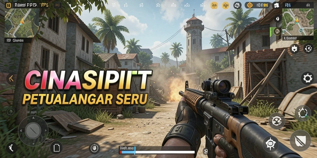 Tampilan gameplay seru CINASIPIT dalam aksi FPS.