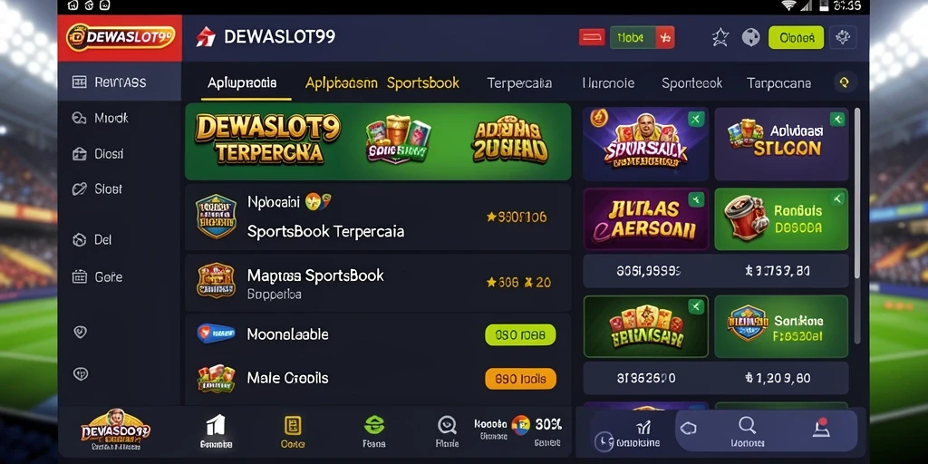 Tampilan gameplay DEWASLOT99 dengan berbagai opsi taruhan olahraga.