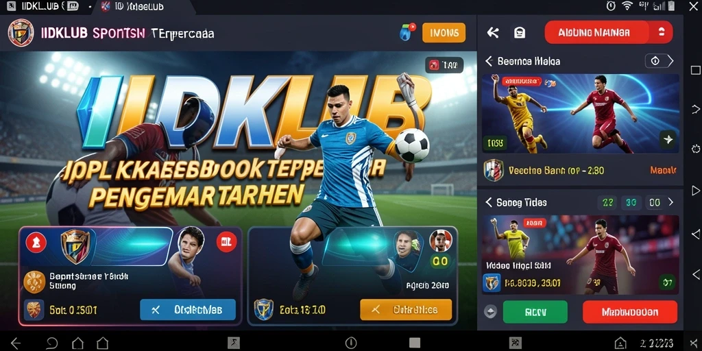 Screenshot utama IDKLUB menampilkan antarmuka taruhan olahraga yang intuitif.