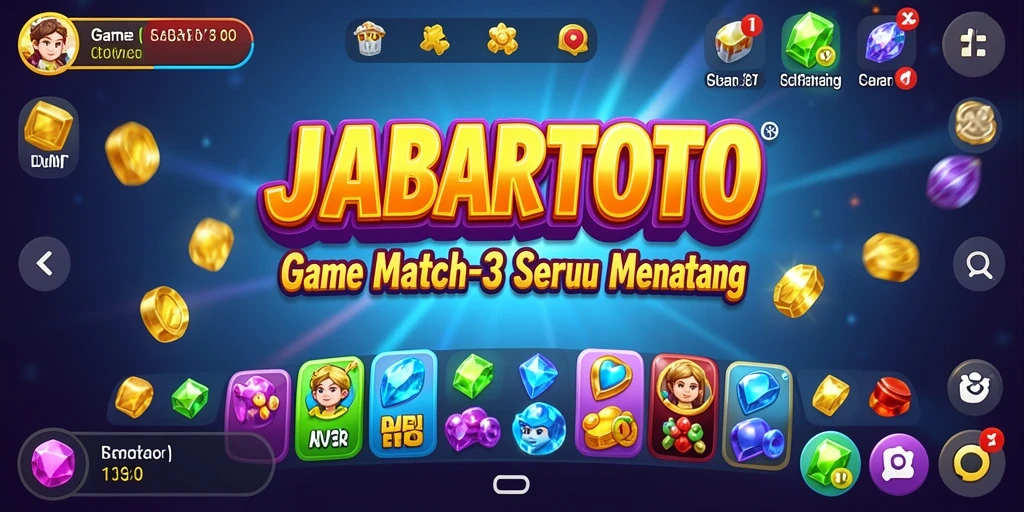 Tampilan gameplay seru JABARTOTO dengan objek berwarna-warni.