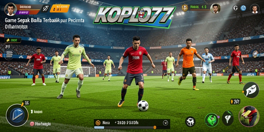 Tampilan gameplay menakjubkan dari KOPLO77 dengan aksi sepak bola yang dramatis.