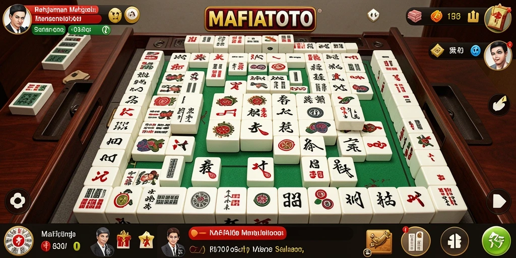 Screenshot gameplay MAFIATOTO menampilkan suasana permainan Mahjong yang seru.