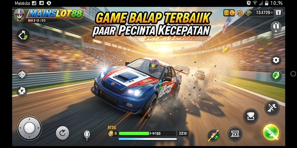Tampilan gameplay balap yang mendebarkan di MAINSLOT88.