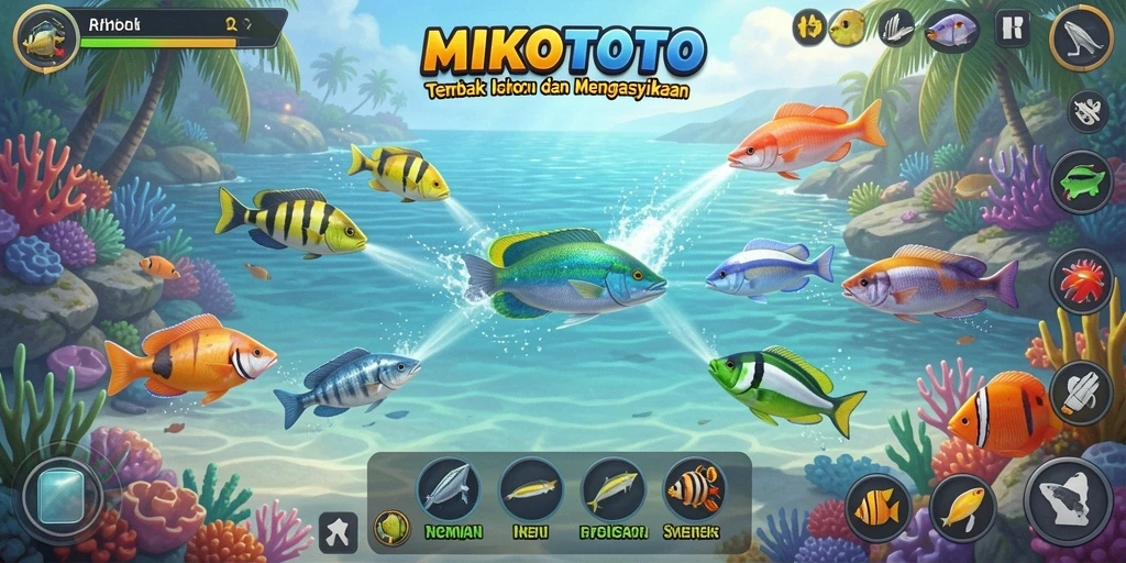 Tangkapan layar menampilkan gameplay seru MIKOTOTO Tembak Ikan.