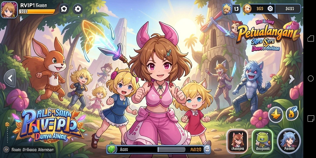 Tampilan menakjubkan dari gameplay RVIP1 yang penuh aksi anime.