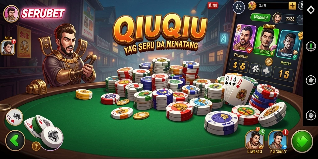 Screenshot SERUBET menampilkan gameplay seru QiuQiu yang menegangkan.