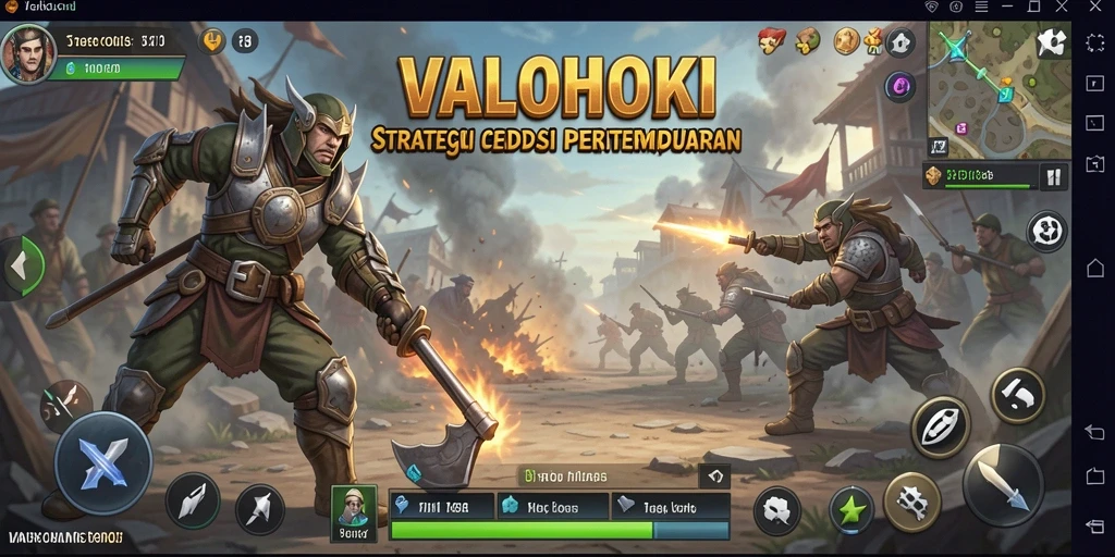 Tangkapan layar VALOHOKI menampilkan pertempuran strategi intens.